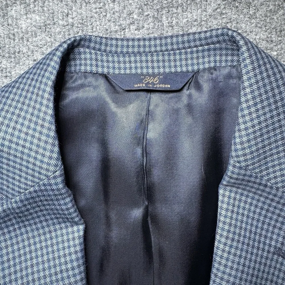 Brook Brothers 346 Fitzgerald Fit Blue Plaid Check Wool Blazer Men's Size‎ 41R
